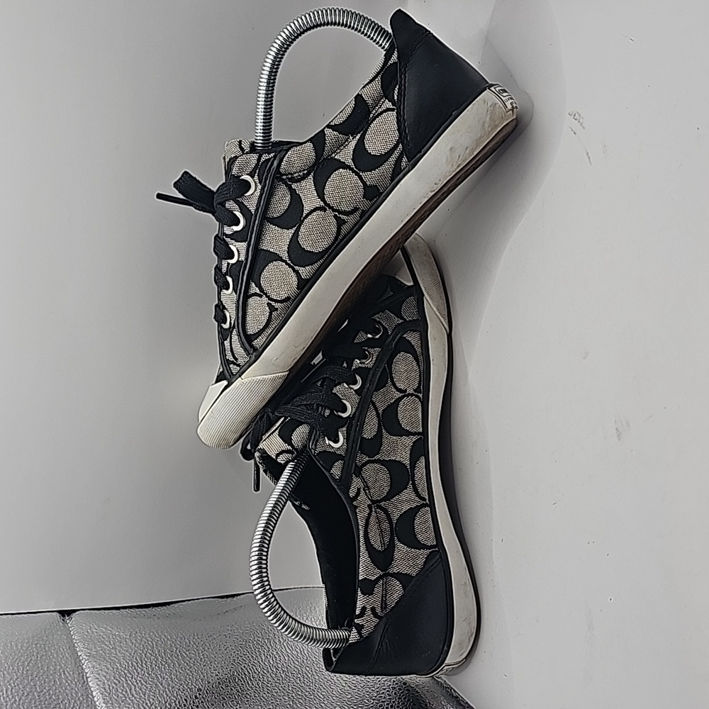 Coach Barrett Sneakers womens Black White size 7.5 - Picture 5 of 9